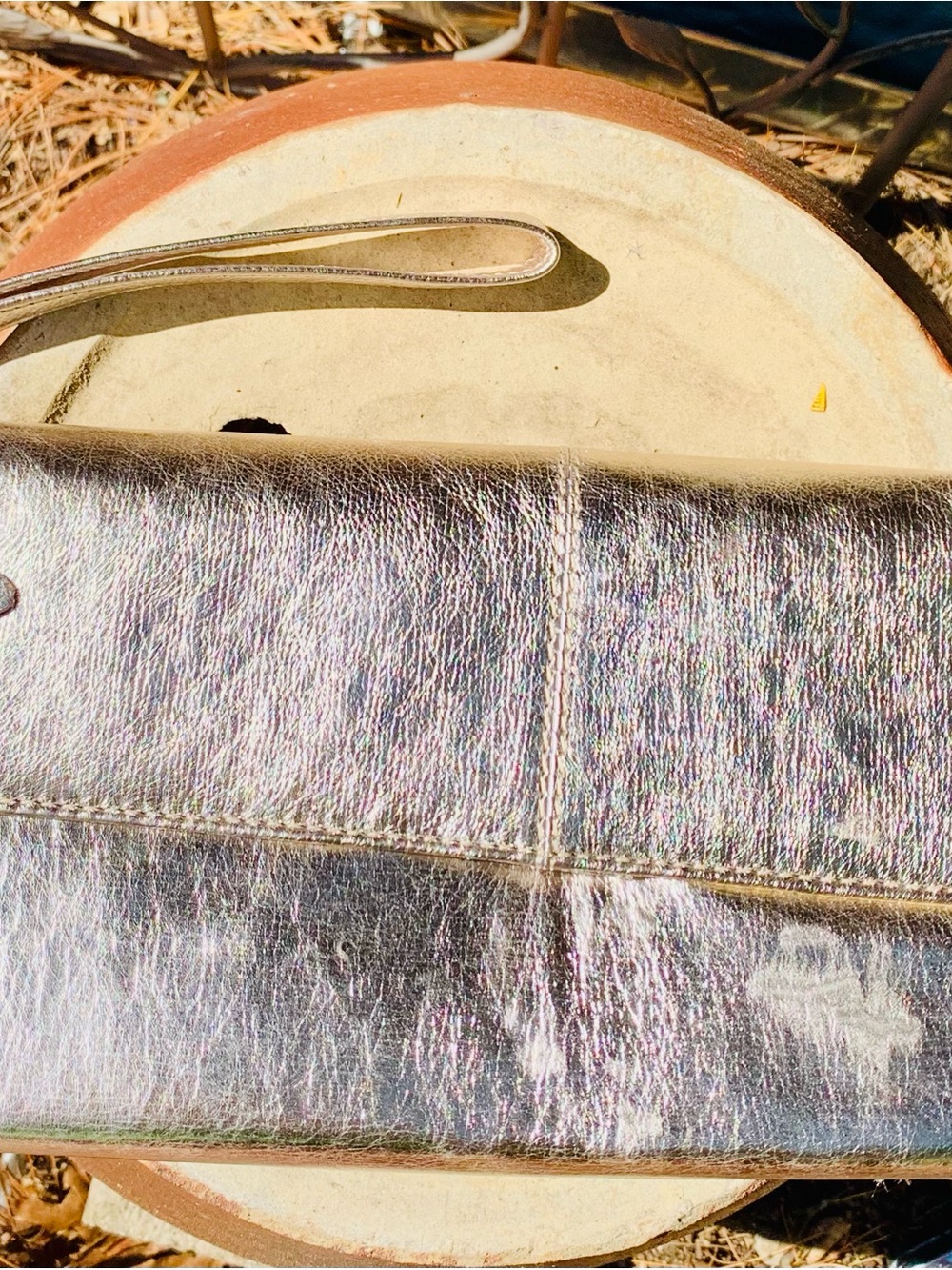 Metallic Silver oversized Clutch Wallet - Sleek Evening Bag